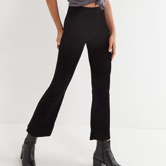 ribbed velvet flared pants